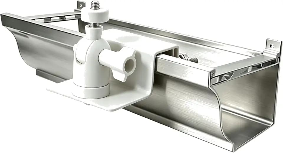 Gutter Mount for Security Camera & Solar Panel, No-Drill Bracket, White