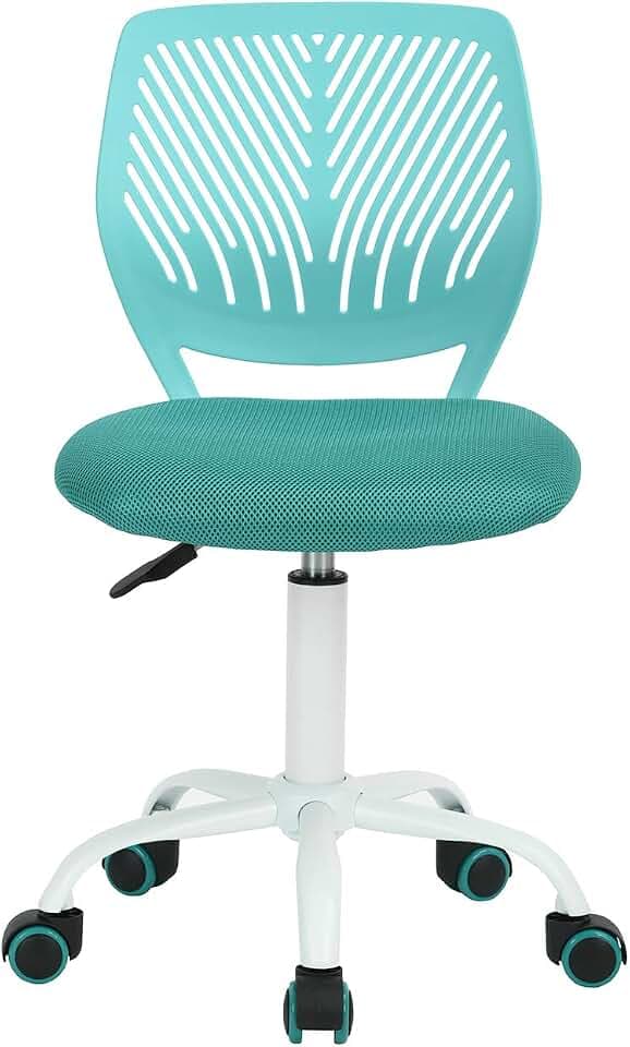 FurnitureR Gaming Stuhl für Kinder, ergonomischer Schreibtischstuhl ohne Armlehnen, moderner Bürostuhl mit Sitzhöhenverstellung und leisen Gummirädern, ideal für Lernen und Spielen
