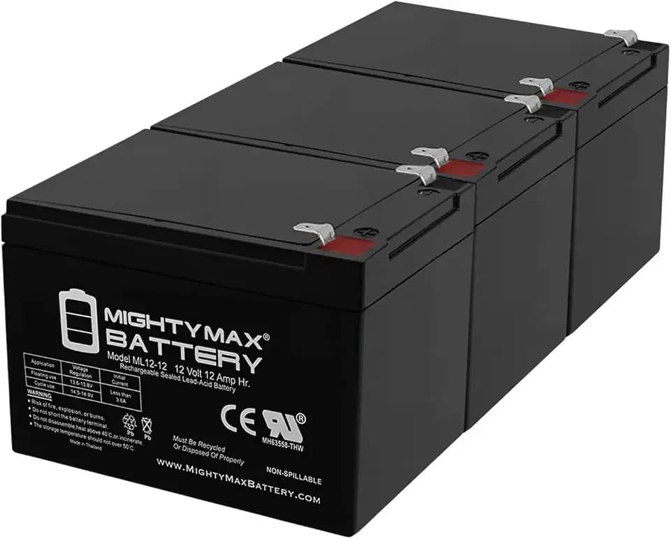 Mighty Max Battery 12V12AH F2 Battery for Razor Dirt Rocket SX500-15128101 - 3 Pack
