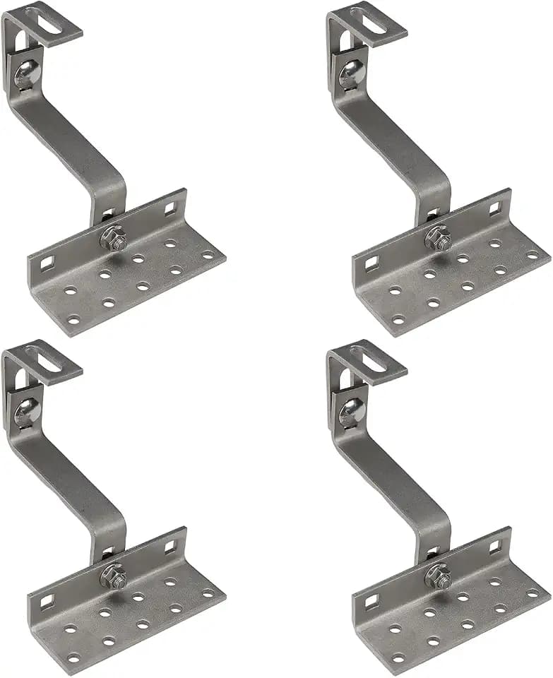 4X A2 Dachhaken 3-fach verstellbar-A2 Edelstahl V2A PV Photovoltaik Solar Montage Solarpanel Dachhalterung Dachhalter Solar Solarmodul befestigung set Dach Halterung Dachhacken Haken roof hook 140mm
