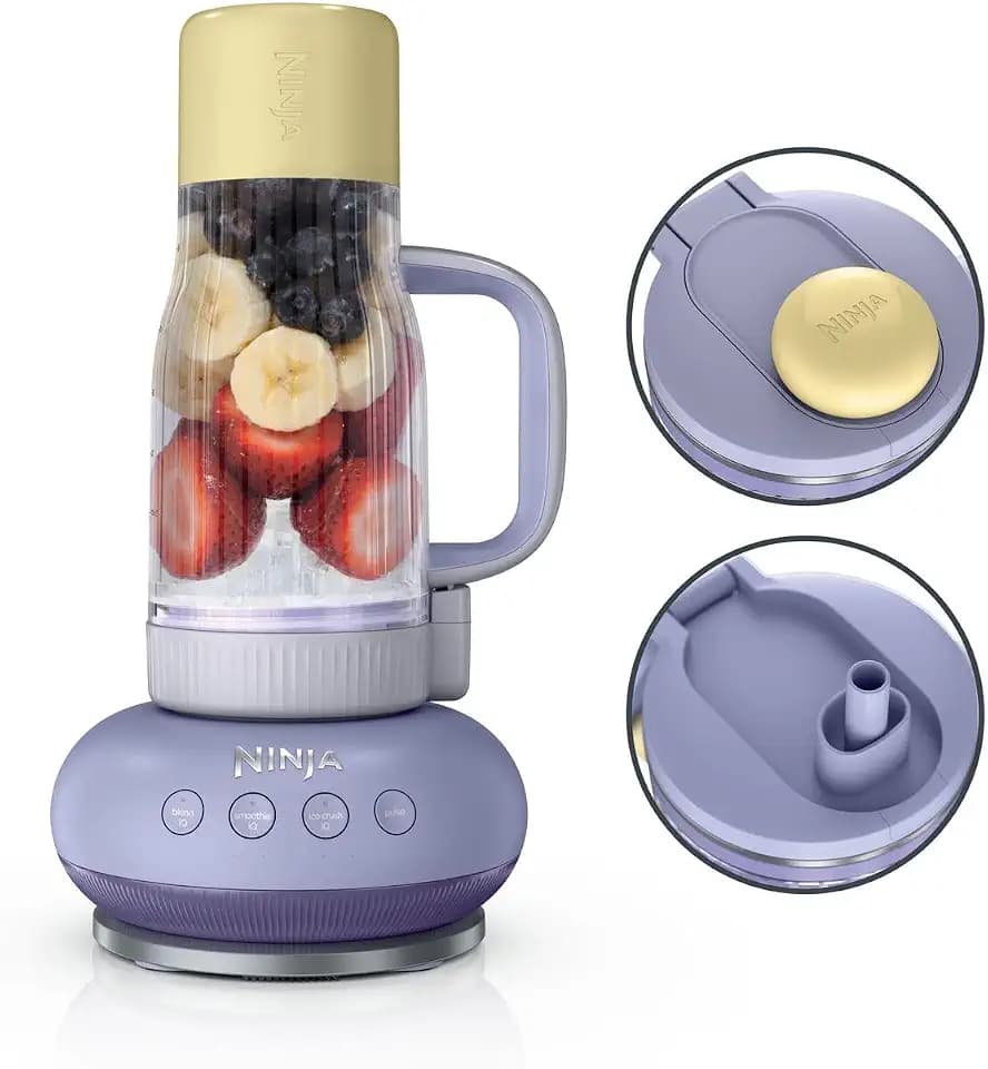 Ninja BlendBoss Mixer mit tragbarem Becher, Mixgerät mit abnehmbarem Reisebecher, 3 voreingestellte Auto-Modi, Lavendel-Limonade DB351EUPR