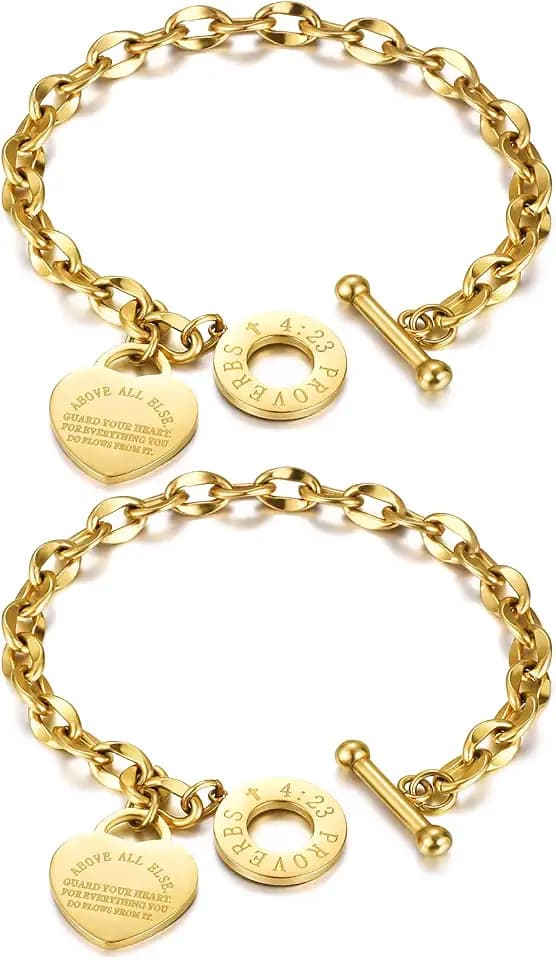 Emibele Heart Charm Bracelet for Women, Bracelet Jewelry