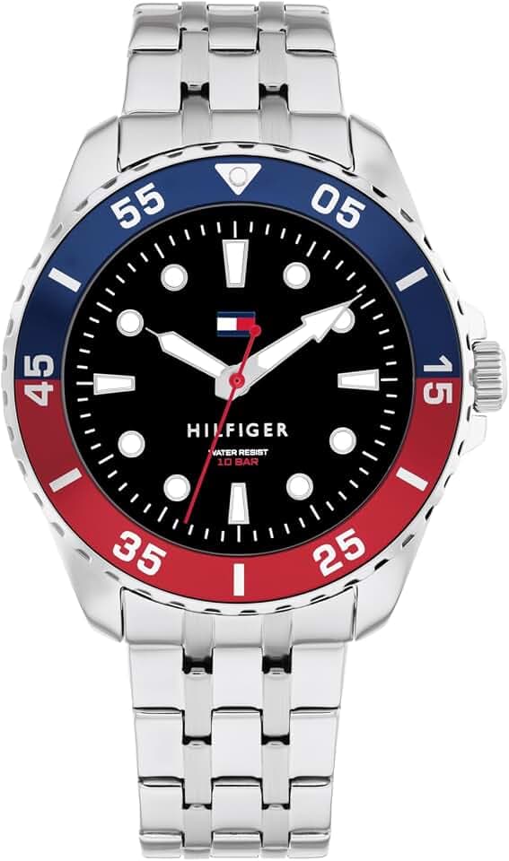 Tommy Hilfiger Uhr mit DREI-Zeiger-Quarzwerk für die Jugend mit Edelstahlarmband oder Silikonarmband