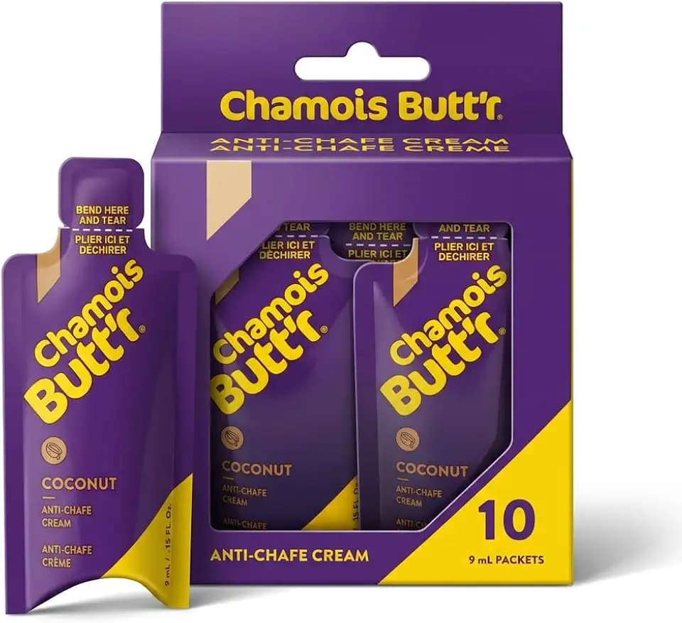 Chamois Butt'r Coconut Anti-Chafe Cream, 10-pack of 9mL packets