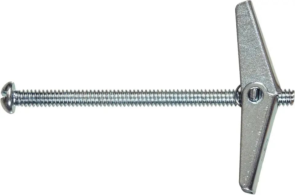 Hillman 6 Pack Toggle Bolts (1/4" x 3") | Round Head Hollow Wall Anchors | Steel Toggle Bolt Fasteners for Drywall Plaster Tile Heavy Duty Mounting