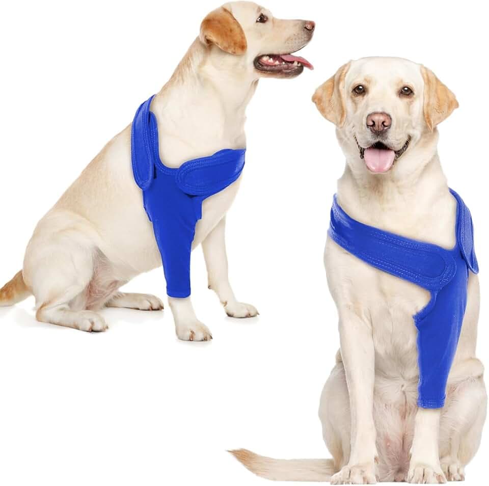Recovery Sleeve Hund, Ellbogenschoner für Hunde, Ellenbogenbandage Protector, Hund Chirurgie Erholung Ärmel vorne rechts Links Bein für Hot Spots, Wunden, Bandagen, Anti Lecken für Hunde, Blau XL