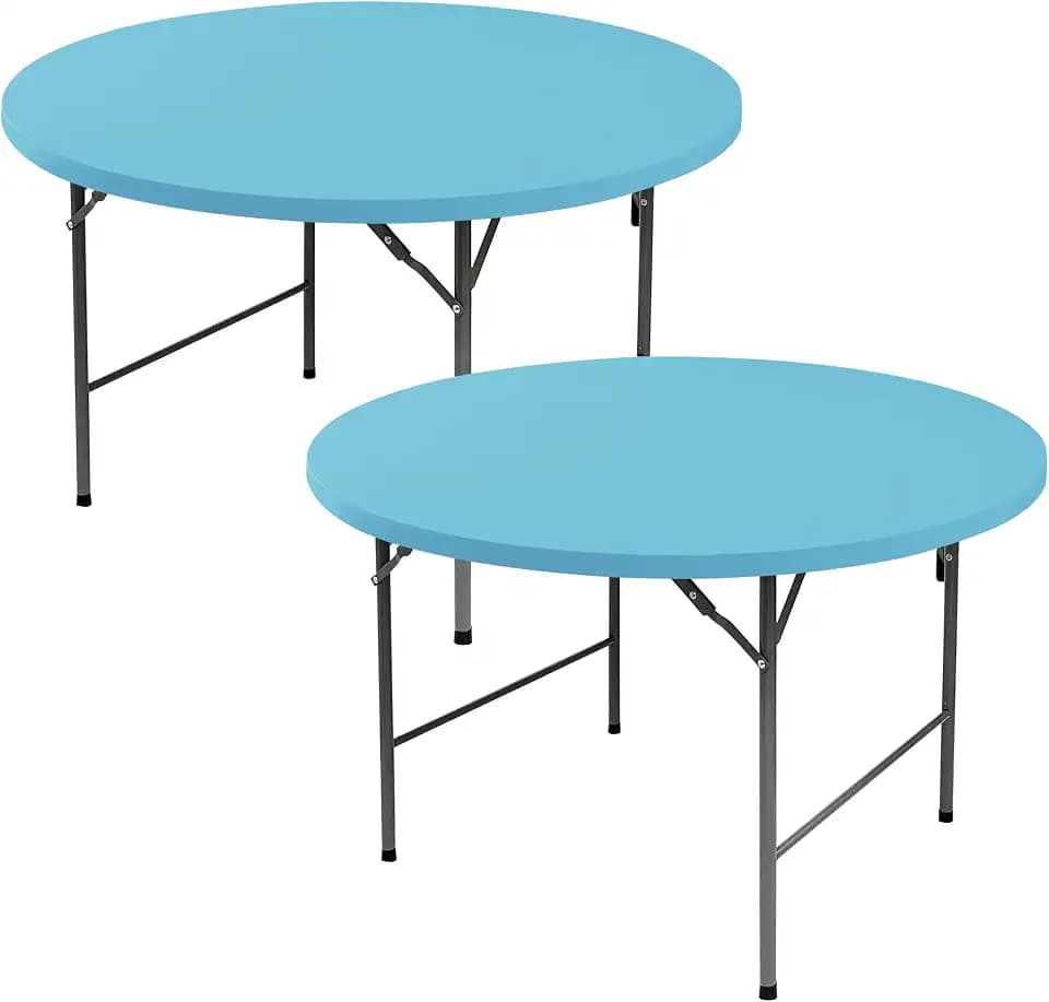Round Fitted Tablecloth with Elastic-Spandex Table Covers 60 Inch