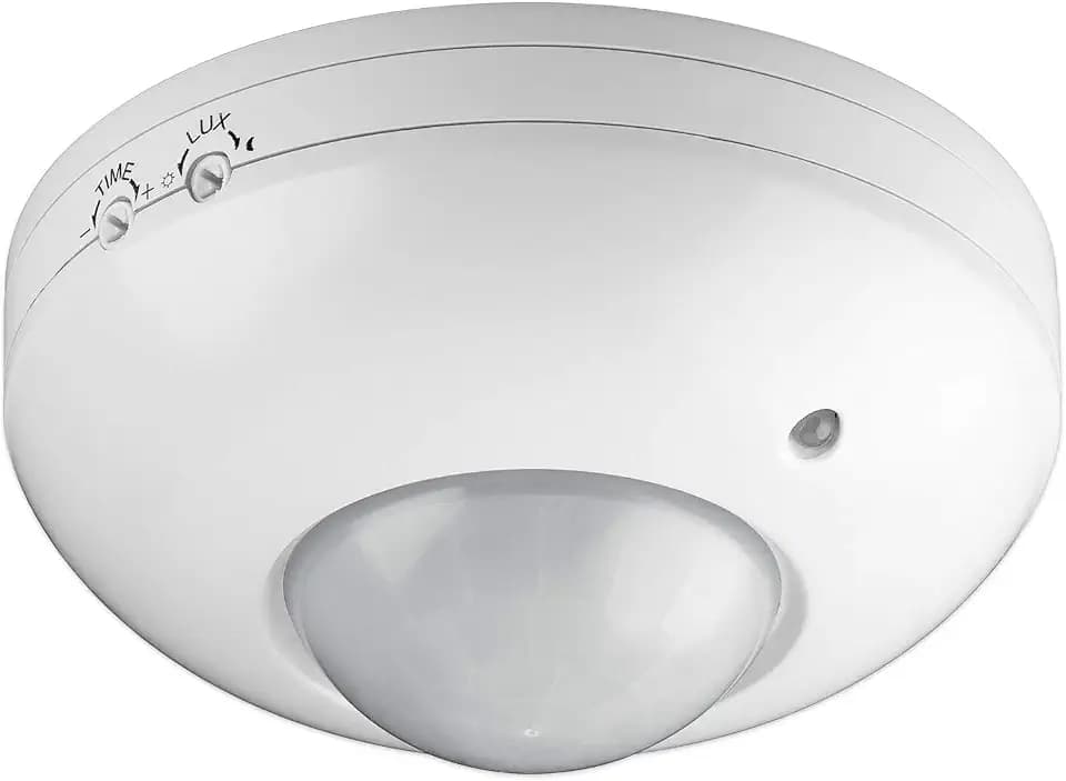 Infrarot Bewegungsmelder IP20, 360° PIR Sensor, Deckenmontage, 6 m, Weiß | für Led Deckenleuchte Melder Decke Aufputz Montage 6m Reichweite Weiß
