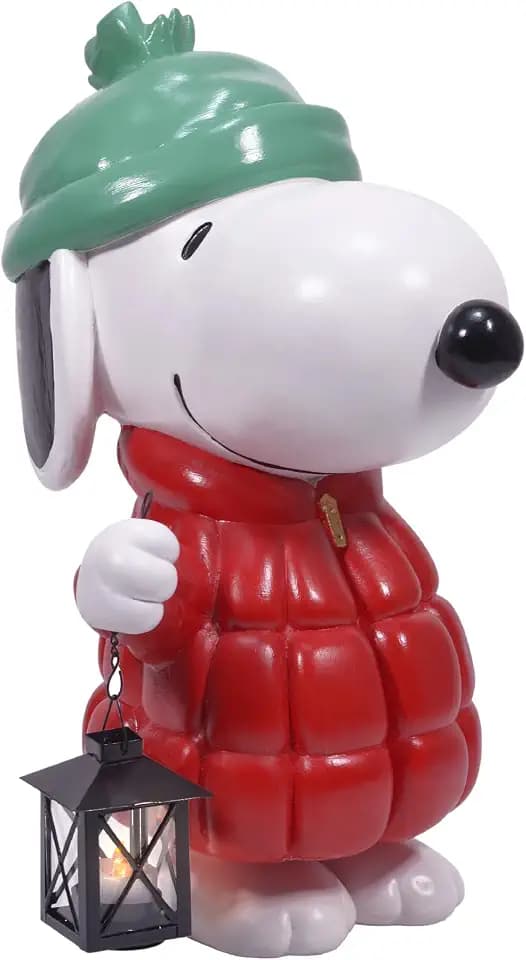Mark Feldstein Peanuts Snoopy Puffer Jacket LED Greeter, 17 in
