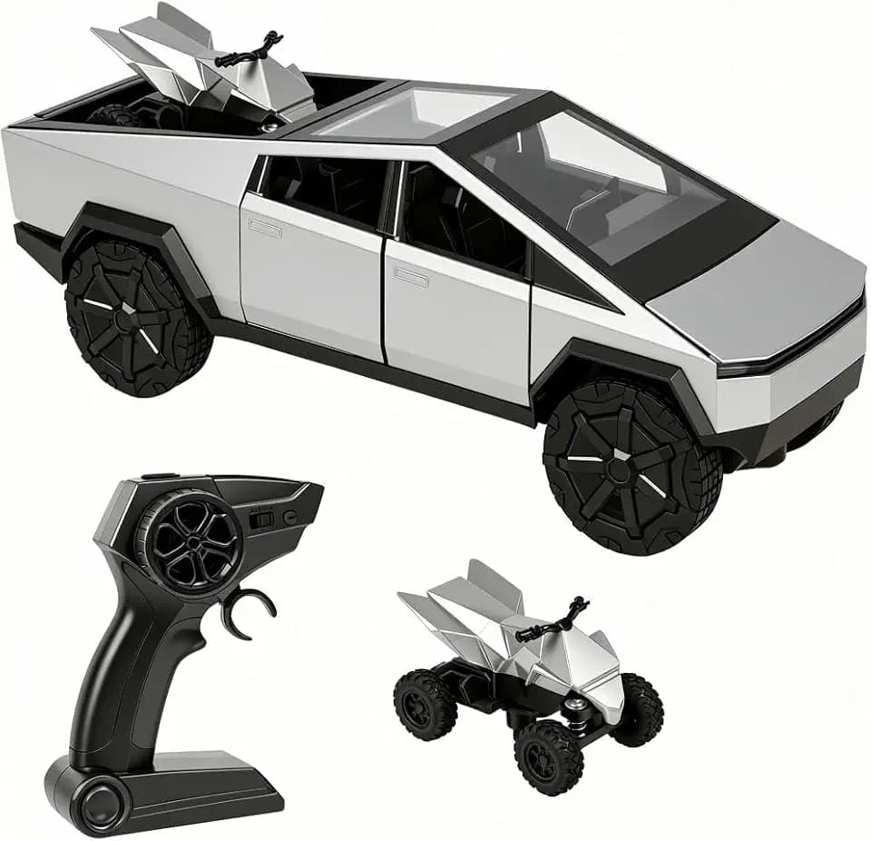 1:24 2.4GHz Alloy RC Monster Truck, LED/Sound, Action Doors & Mini Bike