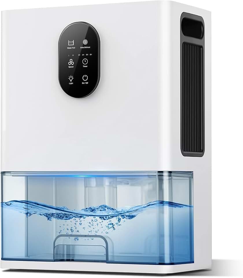 Luftentfeuchter 3000ML, Luftentfeuchter Elektrisch Leise Energiesparender Raumentfeuchter, Tragbar Entfeuchter 2/4/6/8 Zeitgesteuert, Automatisch Abschaltung, 7 Farbiges Licht, Automatische Abtauung