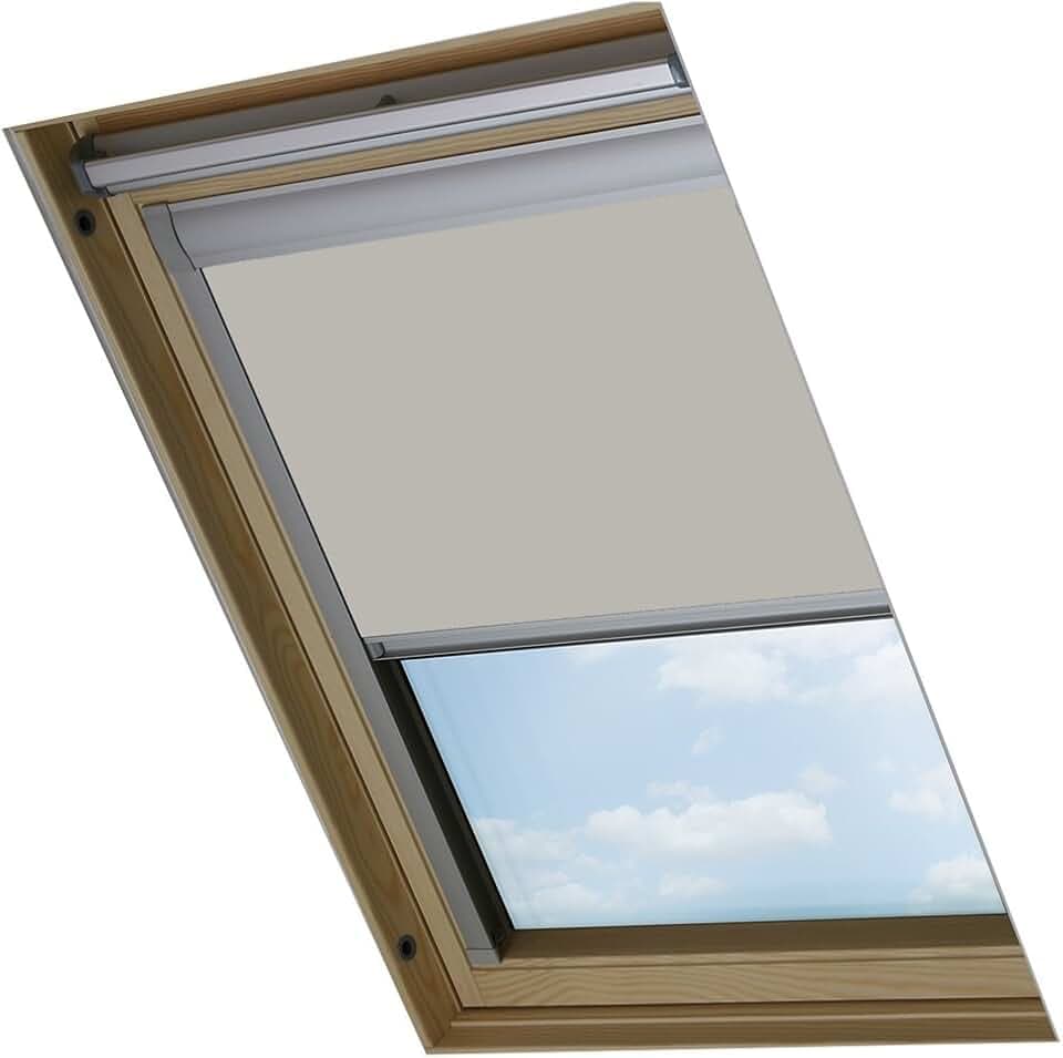 für Velux Dachfenster Blockout, Polyester, Pale Stone, 125 x 15 x 7 cm