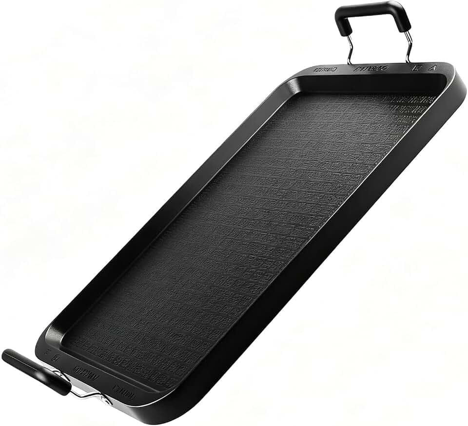 Non-Stick Aluminum Stove Top Flat Griddle, Double Burner Griddle Pan