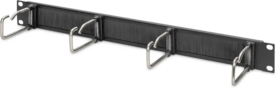 DIGITUS Kabelrangierpanel mit Bürstenleiste – 4 Führungsbügel 40 x 75 mm