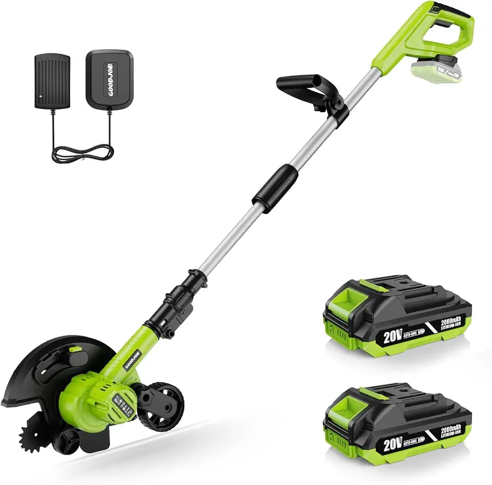 goodjob Cordless Lawn Edger, 20V Battery Powered Edger for Lawns Sidewalk