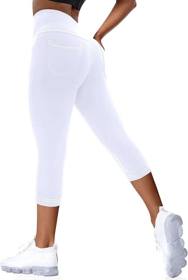 VOOVEEYA Curvy Womens Leggings, High Waisted Yoga Pants with Back Pockets