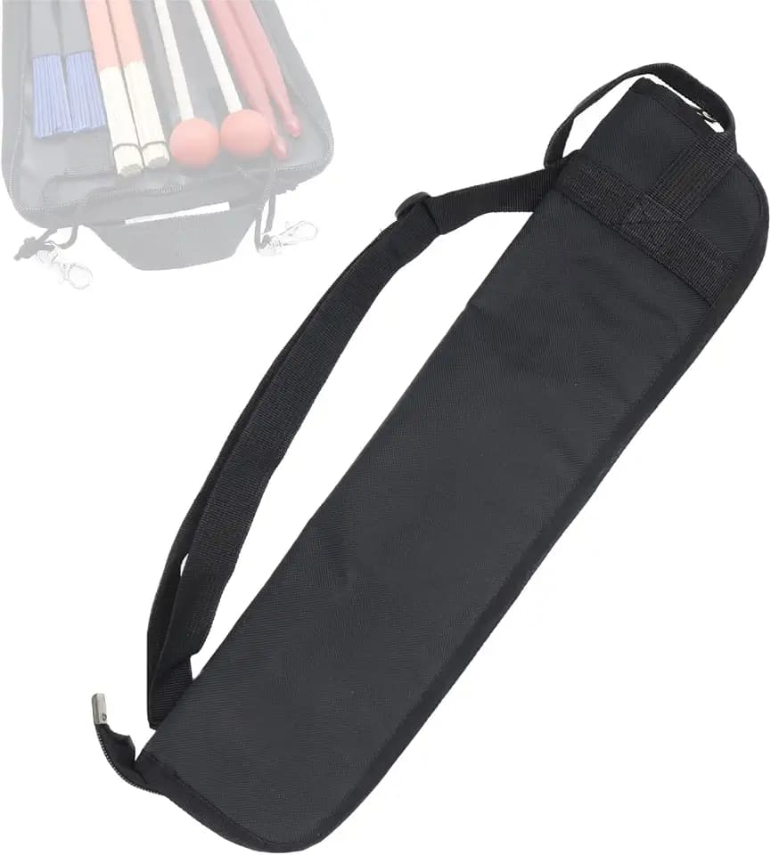 Portable Drumstick Bag with Hooks for Drum Set Mallets and Sticks