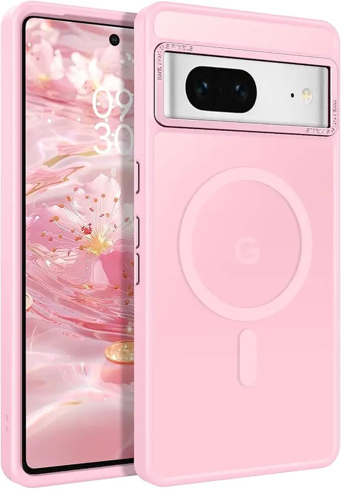 BENTOBEN for Google Pixel 7 Case [Compatible with Magsafe] Translucent Matte Magnetic Pixel 7 Case Magsafe Slim Shockproof Women Men Protective Phone Cases Cover for Google Pixel 7 6.4", Tender Pink