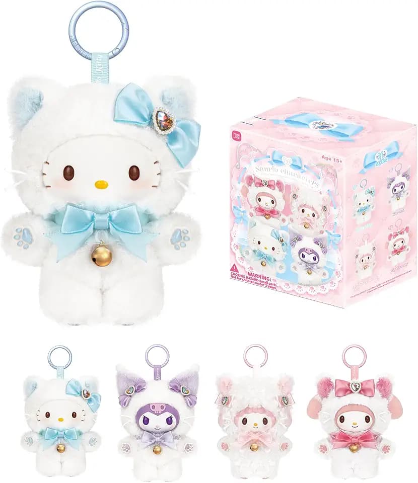 Hello Kitty Blind Box - Kuromi My Melody Sweet Piano Shining Meow Series Cute Vinyl Collectible Mystery for Bag Charms Home Office Decor Birthday Couple Gifts,1Pcs Random