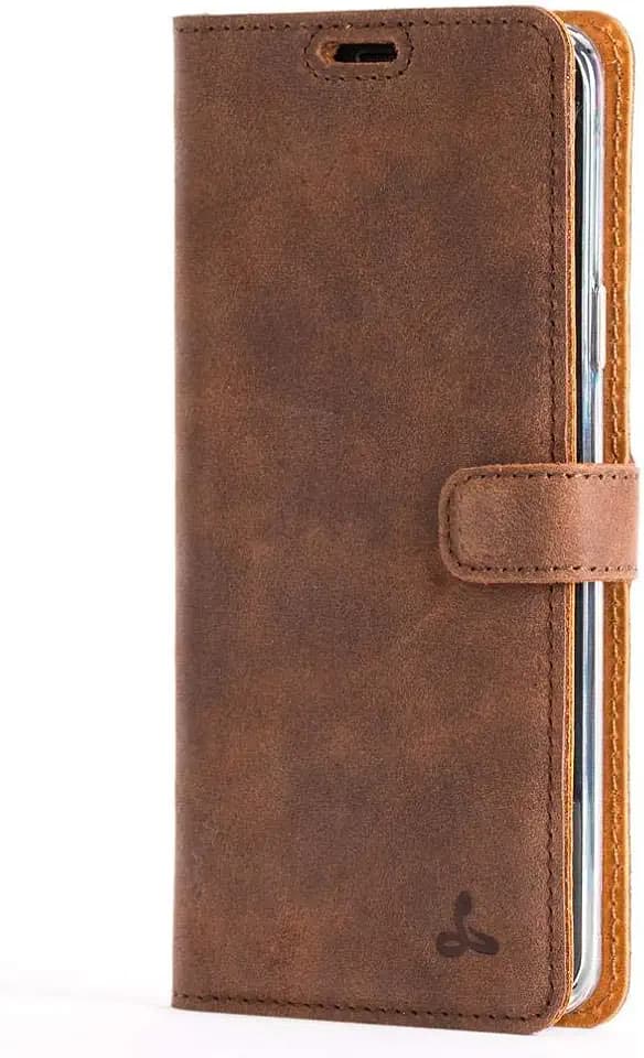 Snakehive Lederhülle für Galaxy S9 Plus | Stylische Handyhülle mit Kartenhalter & Standfuß | Handyhülle Schutzhülle & Lederhülle Kompatibel mit Samsung Galaxy S9 Plus - Braun