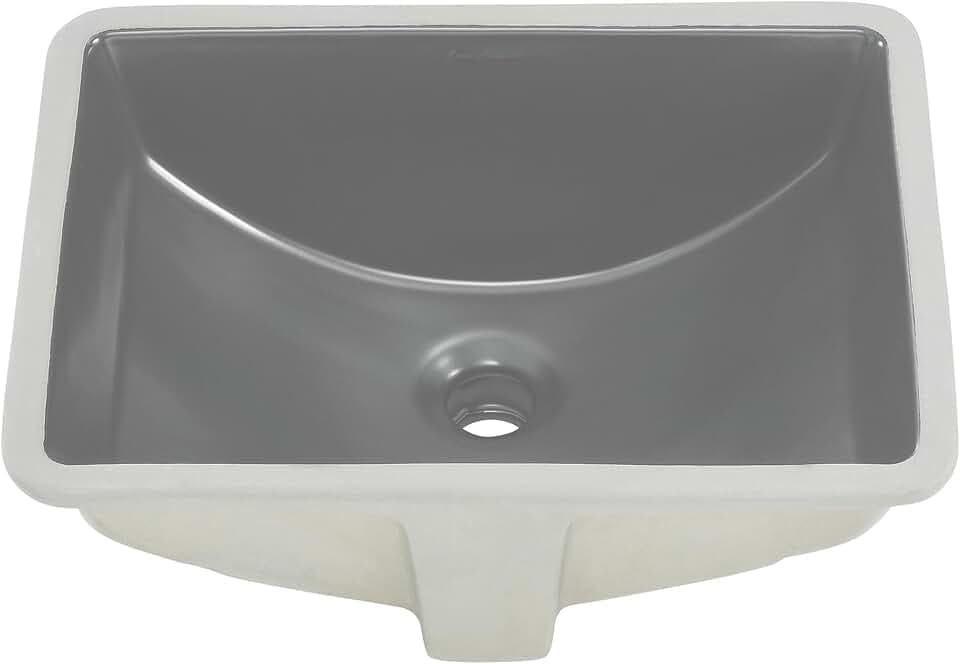 Nantes 18.5" Rectangular Ceramic Undermount Bathroom Sink in Matte Gray