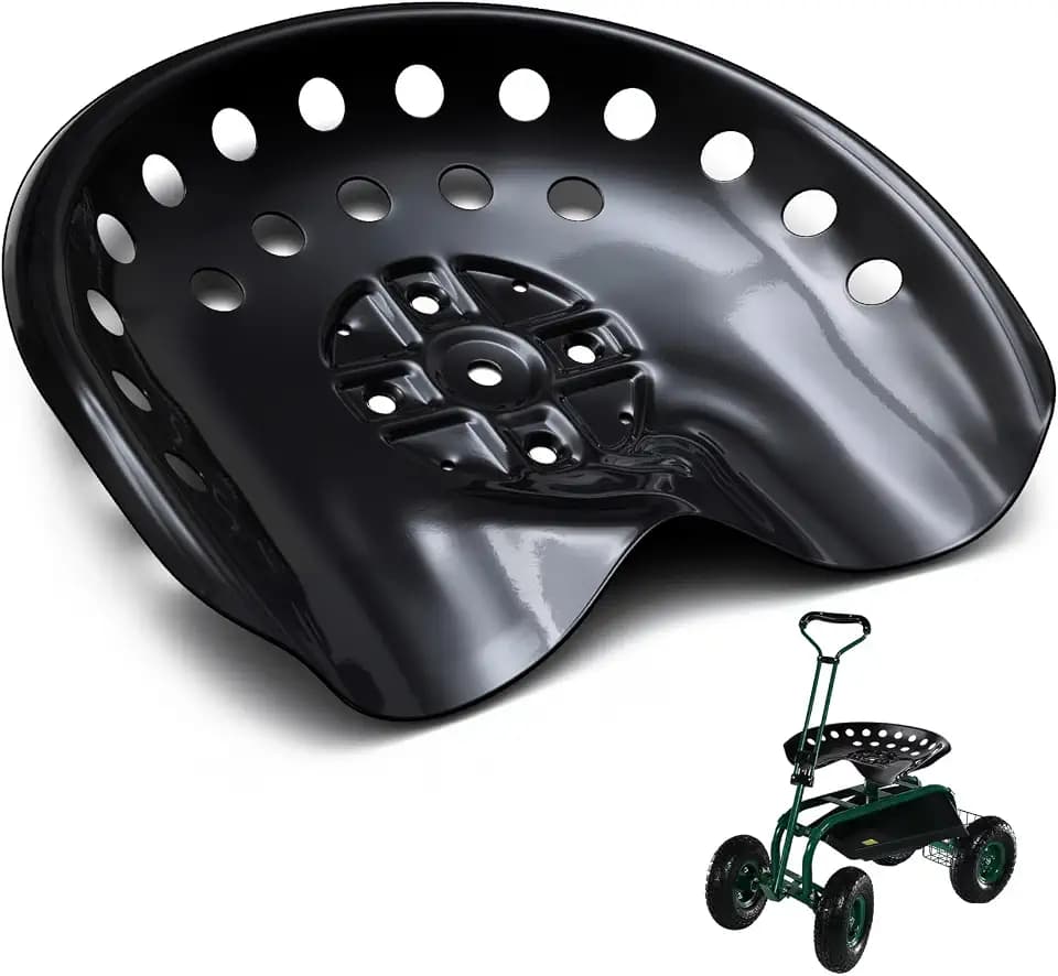 MorningRo 1 Pcs Metal Tractor Seat Vintage Tractor Seat for Lawnmower, Forklift, Farm, Home or Bar Stool (Black)