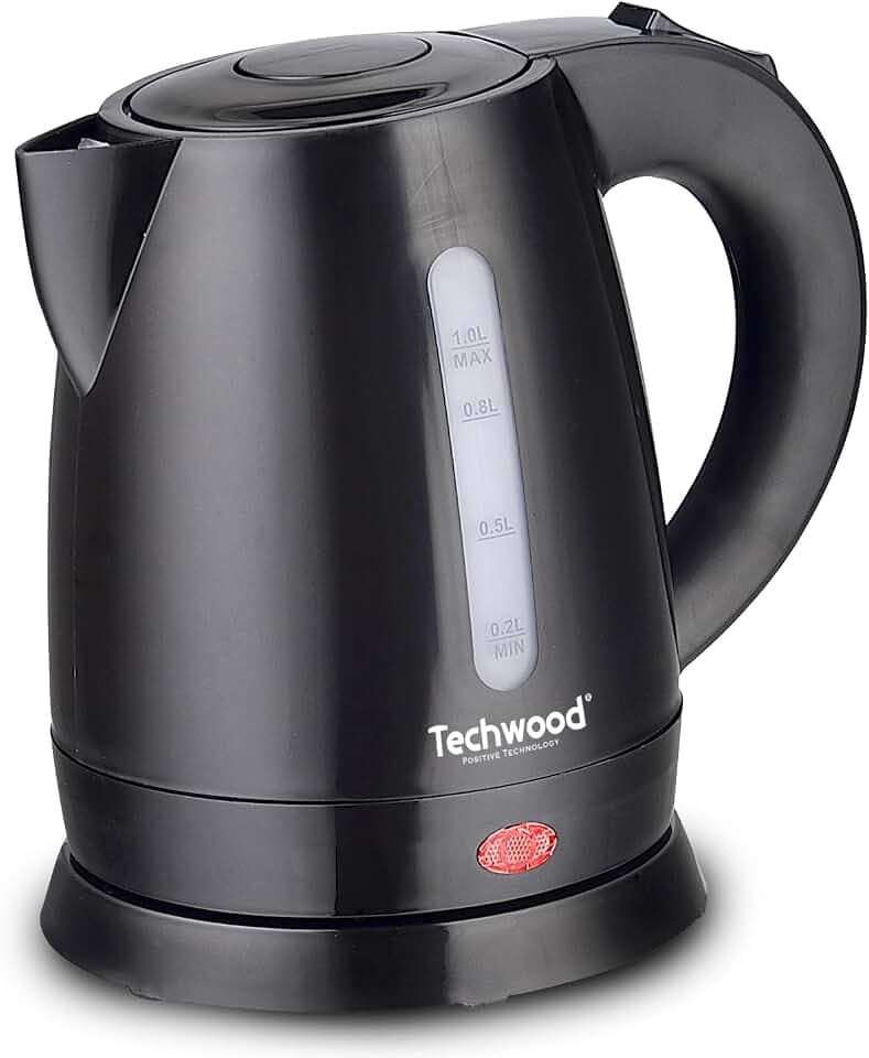 Techwood TB-1036 Elektrischer Wasserkocher, 1 l, Schwarz