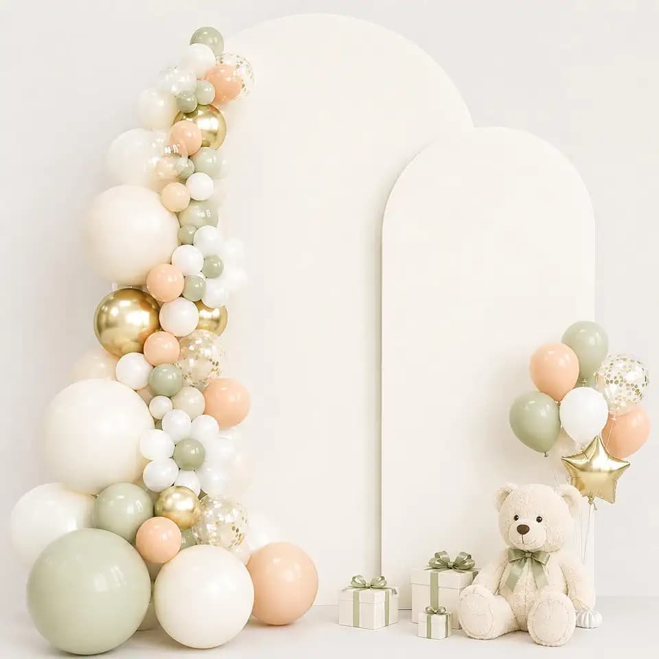 Wedding Beige Arch Backdrop Cover, Set of 2 (5ft, 6.6ft)