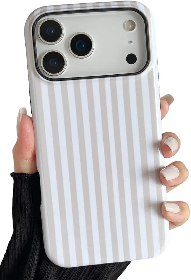 Longlayss Compatible with iPhone 17 Pro Case Cute Striped Phone Case