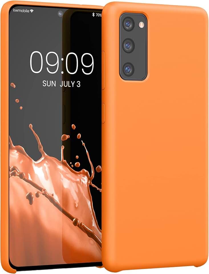 kwmobile Handyhülle für Samsung Galaxy S20 FE Hülle - Case Silikon - Kabelloses Laden - Schutzhülle Cover in Fruity Orange
