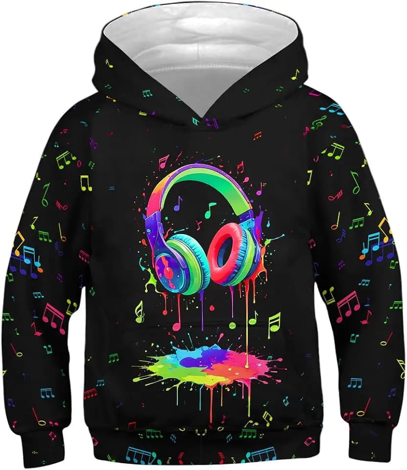 Ainuno Kids Boys Girls Hoodie Pullover 4-15Y Funny Hooded Sweatshirts