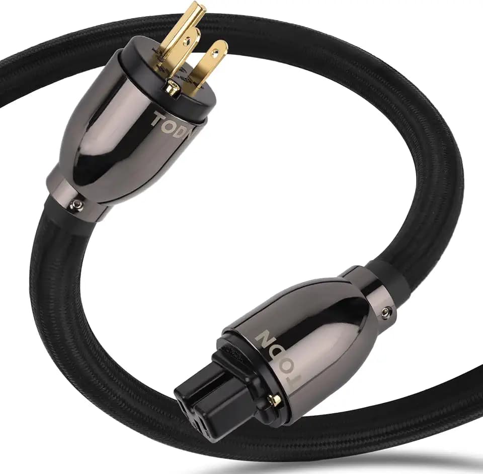 TODN 3ft Audiophile Audio Power Cable 3-Core OCC for HiFi Systems