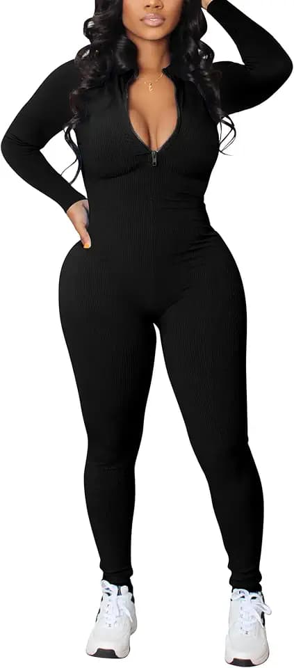 chicyes Women's Sexy Jumpsuits Workout Sleeveless Ribbed One Piece Casual Pants Plus Size Romper Summer Outfits