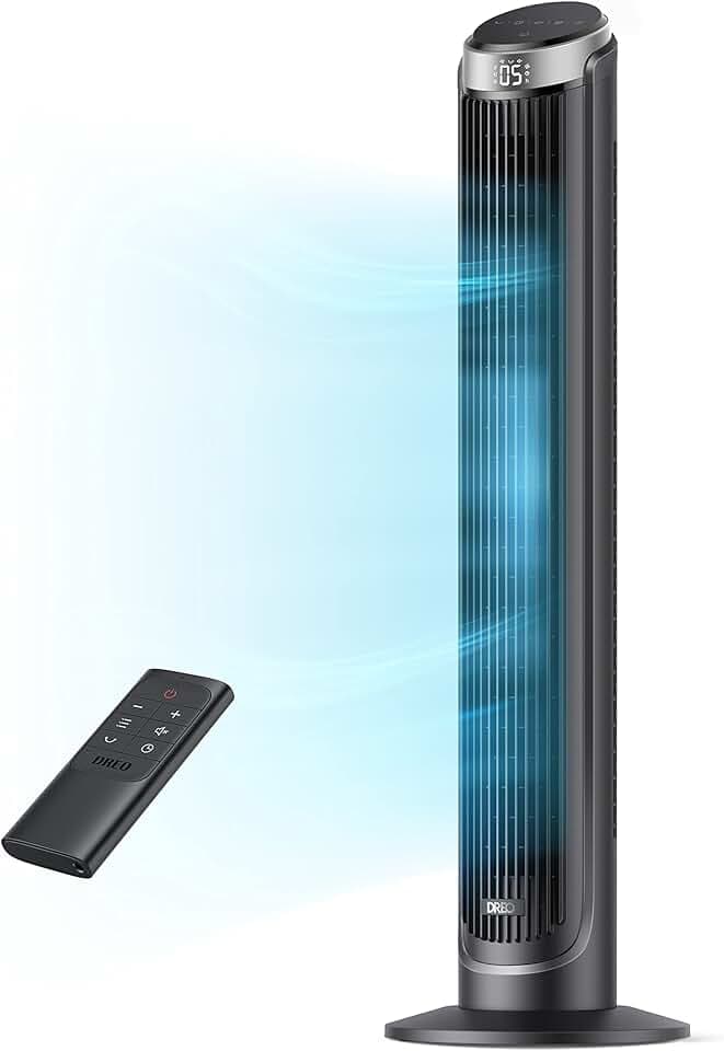 DREO Tower Fan for Bedroom, 90° Oscillating Fans that Blow Cold Air