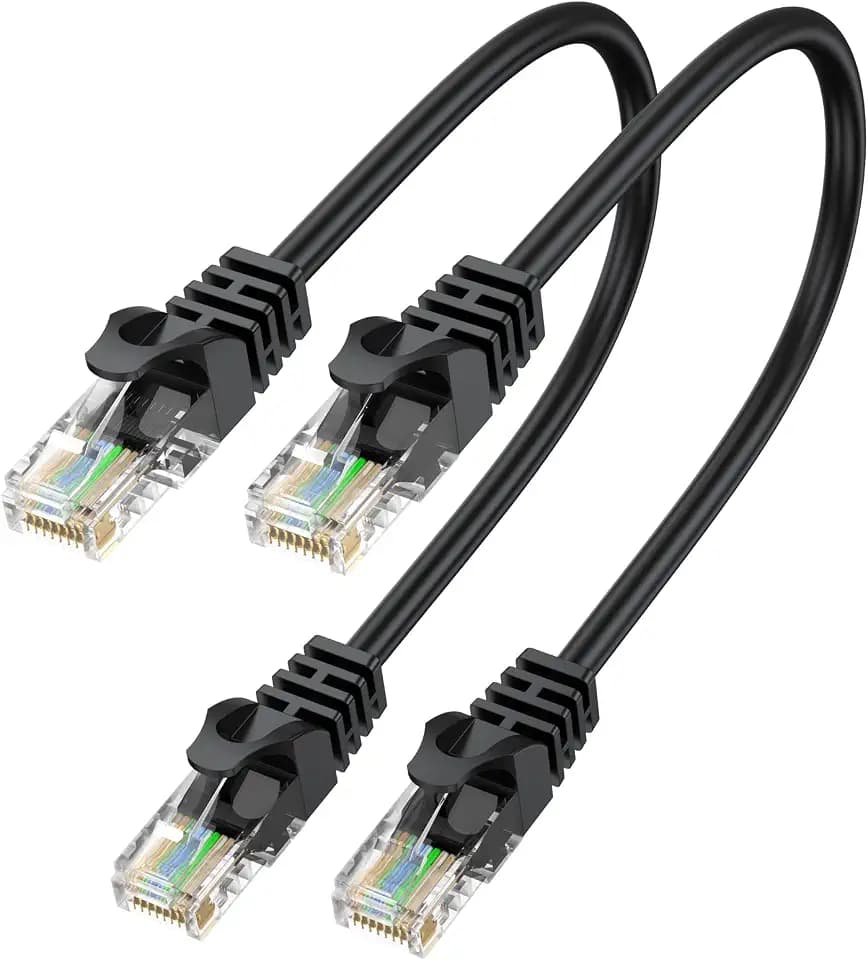 Cat6 Ethernet Cable 1FT 2-Pack, Short Patch Cable 1 Foot Cord