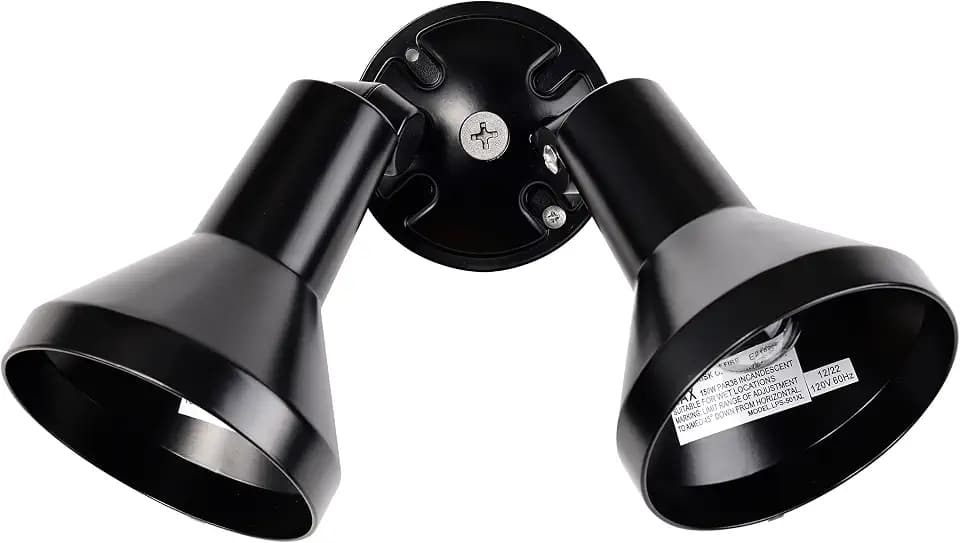 Nuvo Lighting SF77/701 Two Light Outdoor Heavy Duty Cast Aluminum Durable Weather Proof Security Flood Light, Black