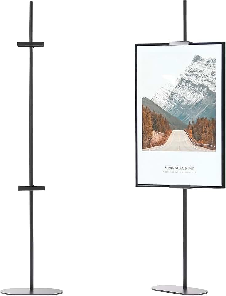 Easel Stand for Sign, Adjustable Display Stands for Frames up to 64" Black