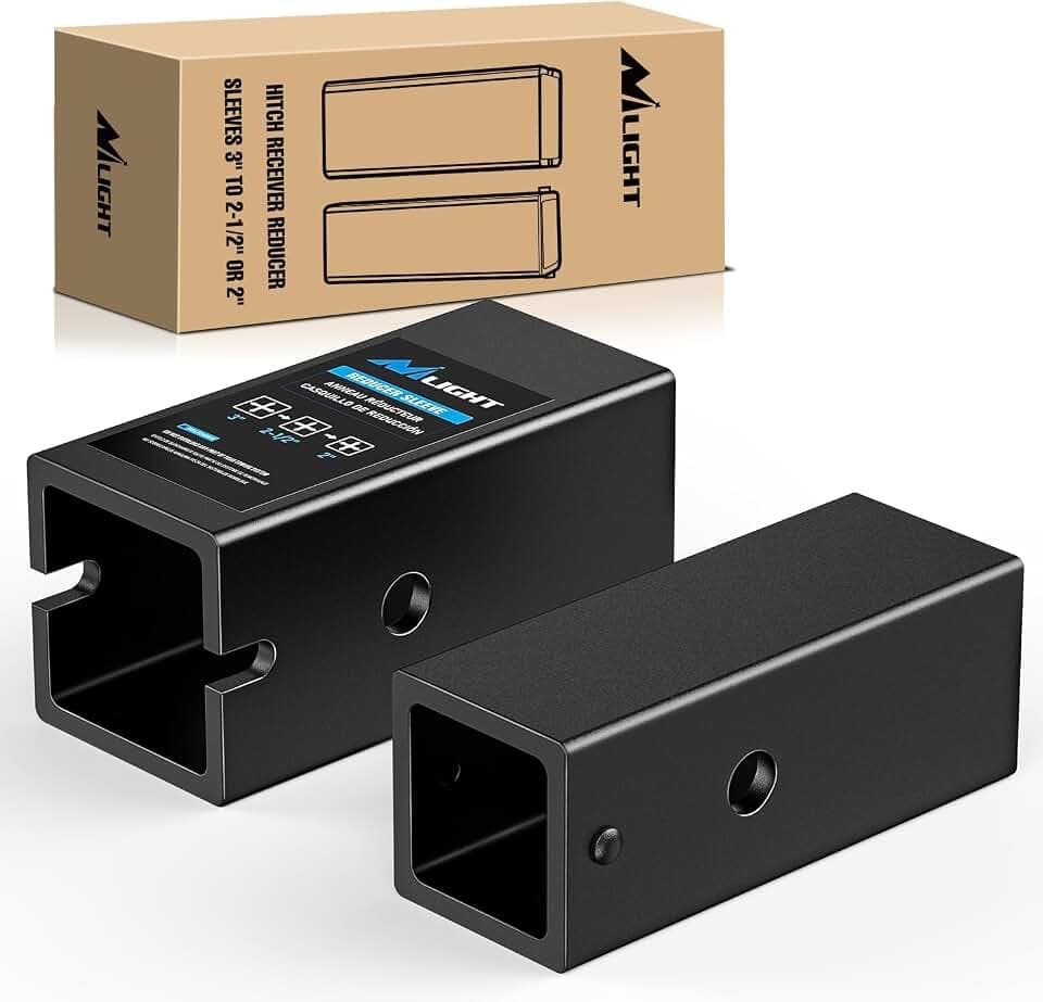 Nilight Trailer Hitch Adapter Reducer Extender Converter Sleeve Set | 3 to 2-1/2 or 2-Inch and 2-1/2" to 2" Receiver Hitches Towing Accessories for RV Truck Bike Rack and Cargo Carriers