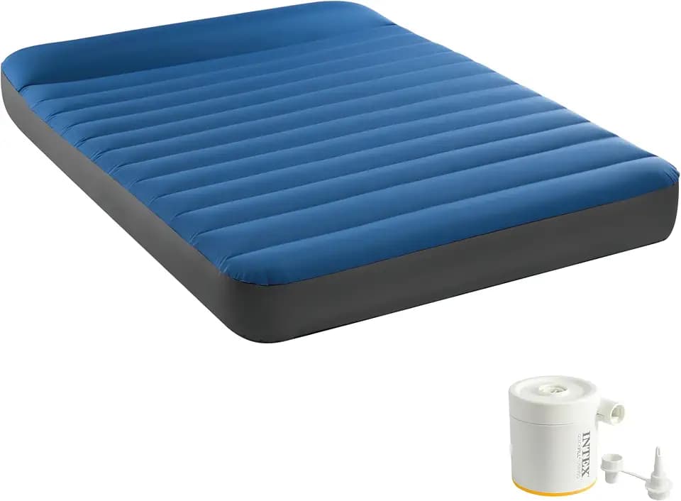 INTEX TruAire Camping Matratze für 2 Personen (137×191×22 cm) max. 272 KG – Gästebett aufblasbares Bett Luftbett mit USB Elektropumpe, Fiber-Tech-Technologie, Tragetasche