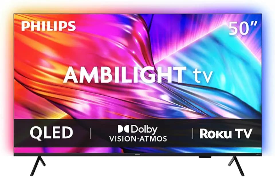 PHILIPS 50 Inch 4K QLED Roku TV, 7985 Series with Ambilight, UHD 2160p, HDR