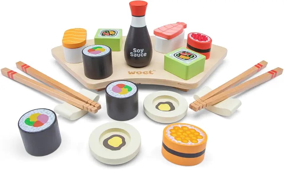 Woet Holz-Sushi-Set mit Stäbchen und Servierbrett