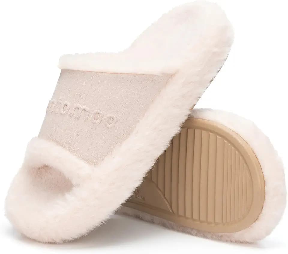 Chantomoo Womens Mens Slippers Memory Foam Slippers for Women and Men Fuzzy Plush Comfy Faux Fur Lined Gift Slippers