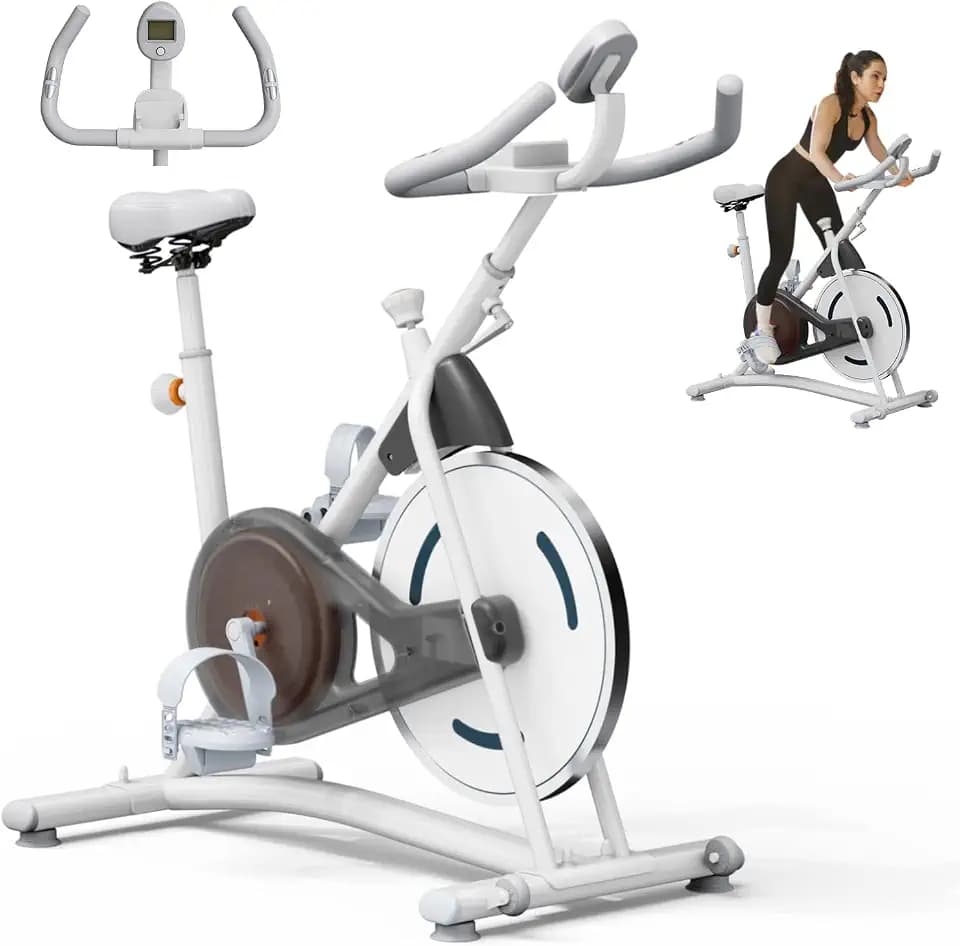 Exercise Bike, Stationary Bikes for Home, Compact Indoor Cycling Bike
