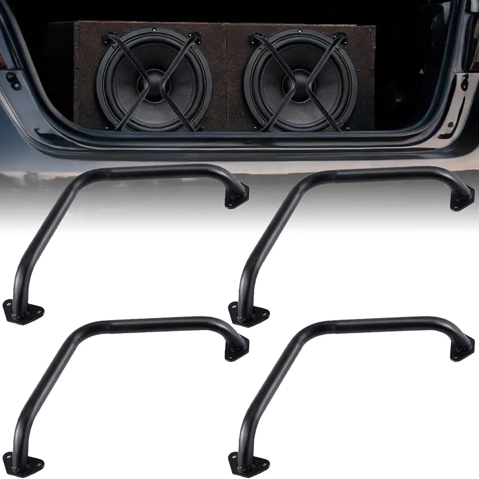 4 Pcs 12 Inches Speaker Bar Grill Matte Black Metal Car Audio Grill Cover Protector for Home/car Speaker Subwoofer