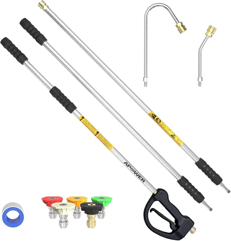 9 Ft Pressure Washer Extension Wand with Handle Gun, 4000 PSI