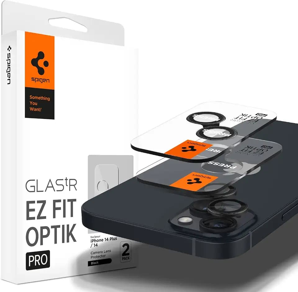 Spigen EZ Fit Optik Pro Kameraschutz [2P] für iPhone 15, iPhone 15 Plus