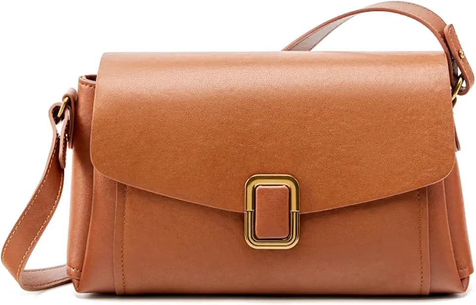 Genuine Leather Crossbody Bag for Women, Adjustable Shoulder Bag