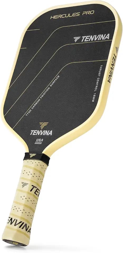 TENVINA Pickleball Paddles, Thermoformed T700SC Carbon Fiber Pickleball Paddle, Pickle Ball Paddle USAPA Approved, Dominant Power and Larger Sweet Spot