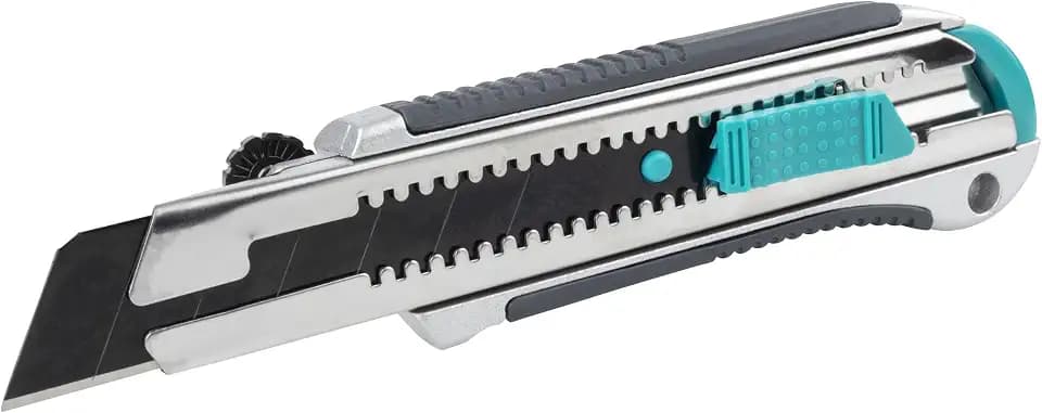 wolfcraft Cuttermesser 25 mm - Profi Abbrechmesser mit Metallgehäuse