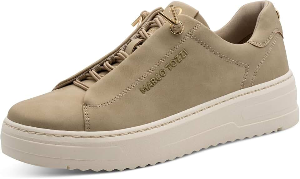 Marco Tozzi Damen Sneaker weiches Feel Me Wechselfußbett weiches Innenfutter Vegan Modern